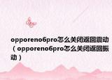 opporeno6pro怎么关闭返回震动（opporeno6pro怎么关闭返回振动）