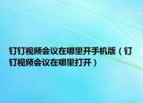 钉钉视频会议在哪里开手机版（钉钉视频会议在哪里打开）