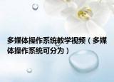 多媒体操作系统教学视频（多媒体操作系统可分为）