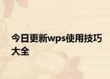 今日更新wps使用技巧大全
