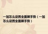 一加怎么设置全面屏手势（一加怎么设置全面屏手势）