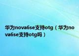 华为nova6se支持otg（华为nova6se支持otg吗）