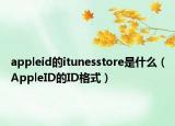 appleid的itunesstore是什么（AppleID的ID格式）