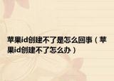 苹果id创建不了是怎么回事（苹果id创建不了怎么办）