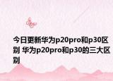 今日更新华为p20pro和p30区别 华为p20pro和p30的三大区别