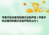 苹果手机总是耳机模式没有声音（苹果手机总是耳机模式没有声音怎么办）