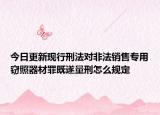 今日更新现行刑法对非法销售专用窃照器材罪既遂量刑怎么规定