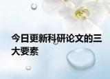 今日更新科研论文的三大要素