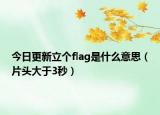 今日更新立个flag是什么意思（片头大于3秒）