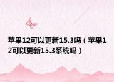 苹果12可以更新15.3吗（苹果12可以更新15.3系统吗）