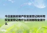 今日更新房屋产权变更登记和所有权变更登记有什么区别都指变更什么