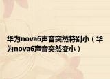 华为nova6声音突然特别小（华为nova6声音突然变小）