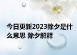 今日更新2023除夕是什么意思 除夕解释