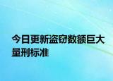 今日更新盗窃数额巨大量刑标准