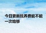 今日更新抚养费能不能一次给够