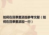 如何在目录里添加参考文献（如何在目录里添加一行）