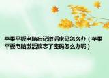 苹果平板电脑忘记激活密码怎么办（苹果平板电脑激活锁忘了密码怎么办呢）