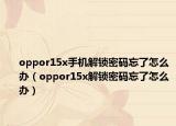 oppor15x手机解锁密码忘了怎么办（oppor15x解锁密码忘了怎么办）