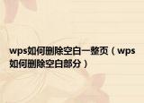 wps如何删除空白一整页（wps如何删除空白部分）