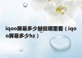 iqoo屏幕多少赫兹哪里看（iqoo屏幕多少hz）