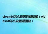 vivox60怎么设置透明壁纸（vivox60怎么设置返回键）