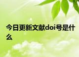今日更新文献doi号是什么