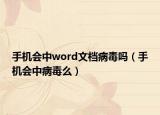 手机会中word文档病毒吗（手机会中病毒么）