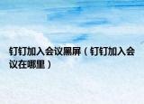 钉钉加入会议黑屏（钉钉加入会议在哪里）