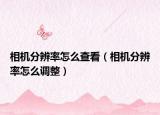 相机分辨率怎么查看（相机分辨率怎么调整）