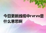 今日更新线缆中rvrvv是什么意思啊