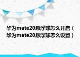 华为mate20悬浮球怎么开启（华为mate20悬浮球怎么设置）