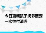 今日更新孩子抚养费要一次性付清吗