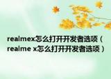 realmex怎么打开开发者选项（realme x怎么打开开发者选项）
