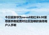 今日更新华为nova8和红米k30至尊版参数配置对比区别哪款值得用户入手呢