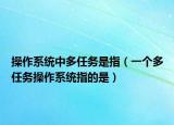 操作系统中多任务是指（一个多任务操作系统指的是）
