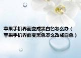 苹果手机界面变成黑白色怎么办（苹果手机界面变黑色怎么改成白色）