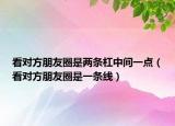 看对方朋友圈是两条杠中间一点（看对方朋友圈是一条线）