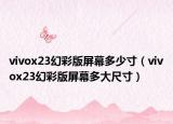 vivox23幻彩版屏幕多少寸（vivox23幻彩版屏幕多大尺寸）