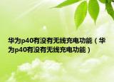 华为p40有没有无线充电功能（华为p40有没有无线充电功能）