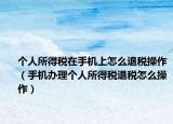 个人所得税在手机上怎么退税操作（手机办理个人所得税退税怎么操作）