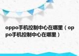 oppo手机控制中心在哪里（oppo手机控制中心在哪里）