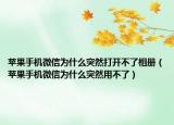 苹果手机微信为什么突然打开不了相册（苹果手机微信为什么突然用不了）