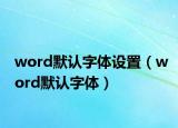 word默认字体设置（word默认字体）