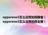 opporeno5怎么设置拍照静音（opporeno5怎么设置拍照全屏）