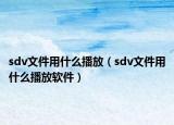 sdv文件用什么播放（sdv文件用什么播放软件）