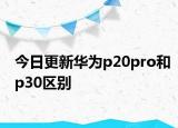 今日更新华为p20pro和p30区别