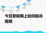今日更新网上如何起诉离婚