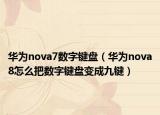 华为nova7数字键盘（华为nova8怎么把数字键盘变成九键）