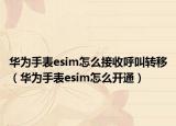 华为手表esim怎么接收呼叫转移（华为手表esim怎么开通）