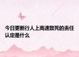 今日更新行人上高速致死的责任认定是什么